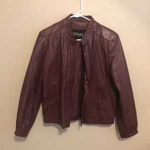 Burgundy leather jacket